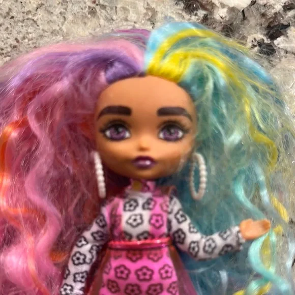 Colorful Fashion Doll with Floral Dress - Picture 3 of 4